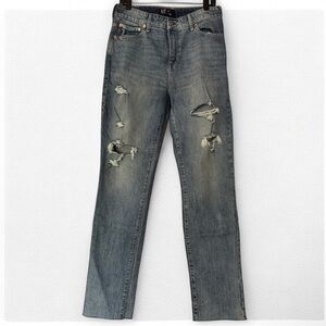GAP Denim Women's Boyfriend Fit Distressed Ripped Blue Jeans Size 8 Tall